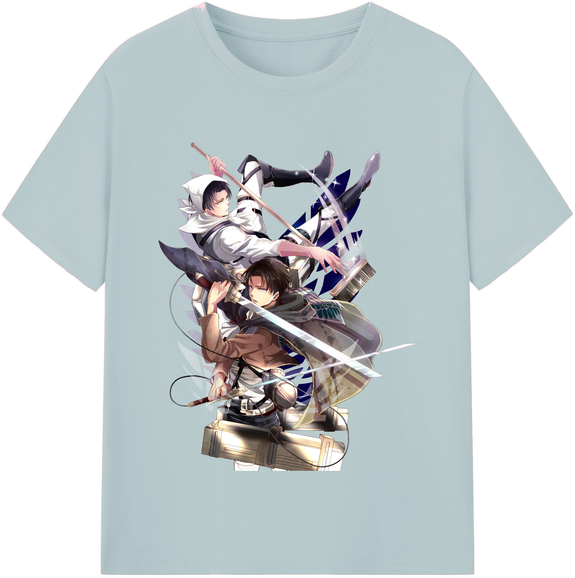 （画像用） 進撃の巨人 リヴァイ·アッカーマン Attack on Titan Levi Ackerman 綿100％半袖Tシャツ（フロントプリント）